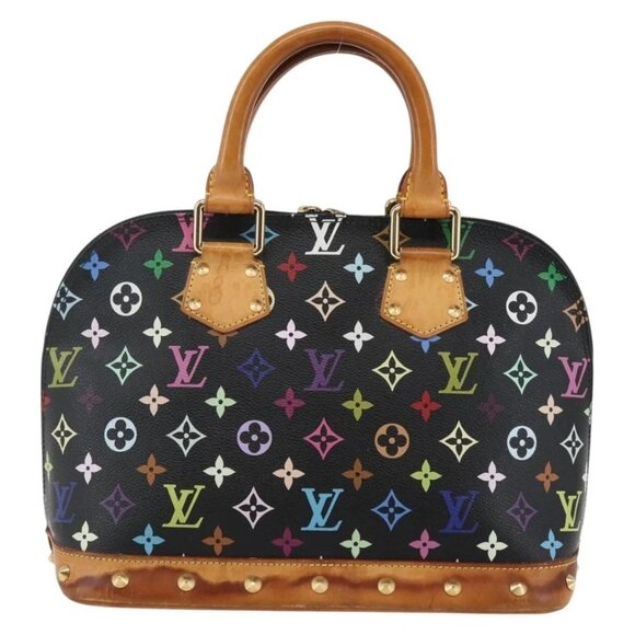 LOUIS VUITTON Monogram Multicolor Alma Hand Bag Black M92646 LV Auth 128178A - Picture 3 of 16